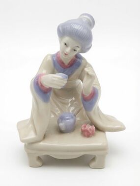 Vintage Lenwile Ardalt Art Ware Taiwan Porcelain Figurine Woman Geisha